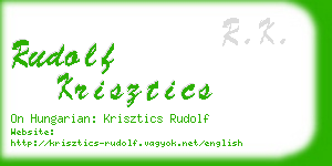 rudolf krisztics business card